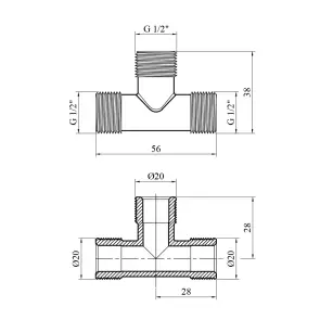 Тройник Karro 1/2" ЗЗЗ никелированный KR-3213 №2