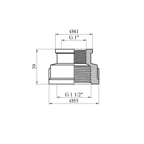 Муфта перехідна Karro 1 1/2"х1" ВВ нікельована №2