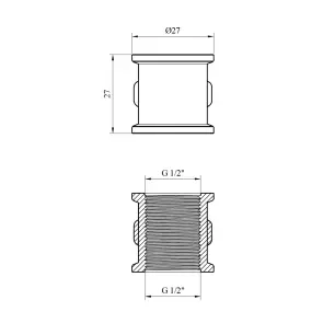 Муфта Karro 1/2" ВВ никелированная KR-3122 №2