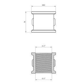 Муфта Karro 1" ВВ нікельована KR-3122 №2