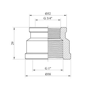 Муфта перехідна Karro 1"х3/4" ВВ нікельована KR-3122 №2