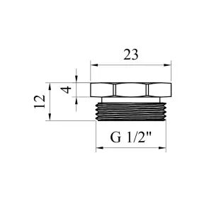 Пробка Karro 1/2" РЗ нікельована KR-3112 №2