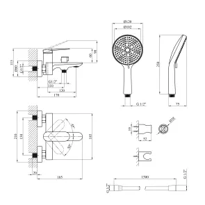 Змішувач для ванни Kroner Element 211315-3801 №2