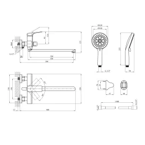 Змішувач для ванни Kroner KRP Vog - GRP070 №2