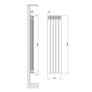 Радиатор алюминиевый Calor FB-1600 16 Bar 1600х75х96 мм №2