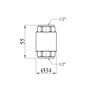 Обратный клапан Karro 1/2" ВВ с латунным штоком KR-6120 №2