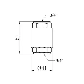 Обратный клапан Karro 3/4" ВВ с латунным штоком KR-6120 №2