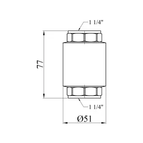 Обратный клапан Karro 1 1/4" ВВ с латунным штоком KR-6120 №2