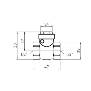 Пелюстковий клапан Karro 1/2" ВВ латунний KR-107 №2