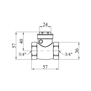 Лепестковый клапан Karro 3/4" ВВ латунный KR-107 №2