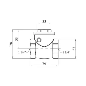 Лепестковый клапан Karro 1 1/4" ВВ латунный KR-107 №2