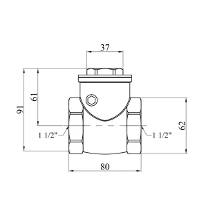 Пелюстковий клапан Karro 1 1/2" ВВ латунний KR-107 №2