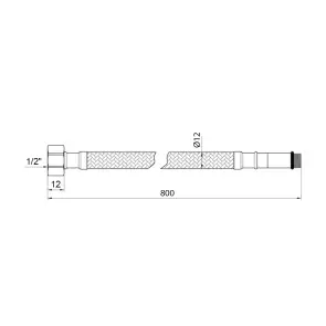 Гнучка підводка для підключення змішувача Kroner KRP 1/2"хМ10 ВЗ 80 см в обплетенні з нержавіючої сталі (пара) №2