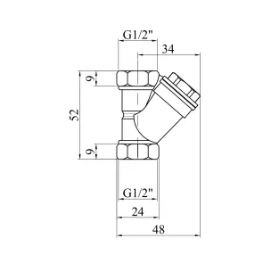 Фильтр грубой очистки Karro 1/2" ВВ латунный KR-5005 №2