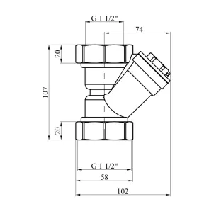 Фільтр грубої очистки Karro 1 1/2" ВВ латунний KR-7006 №2