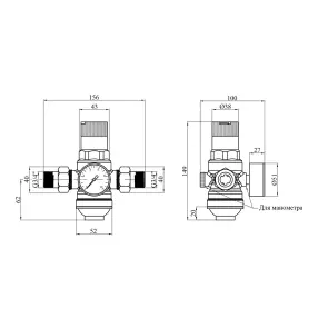 Фільтр грубої очистки з редуктором тиску Karro "Mini" 3/4" ЗЗ латунний KR-8700 №2