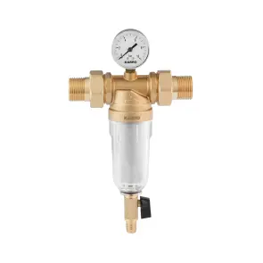Фильтр самоочищающийся Karro 1" ЗЗ прозрачный, латунный KR-88044 №1