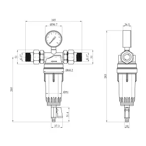 Фильтр самоочищающийся Karro 1" ЗЗ прозрачный, латунный KR-88044 №2