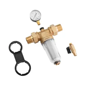 Фильтр самоочищающийся Karro 1" ЗЗ прозрачный, латунный KR-88044 №4