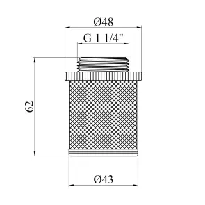 Сетка для обратного клапана Karro 1 1/4" нержавеющая сталь KR-6122 №2