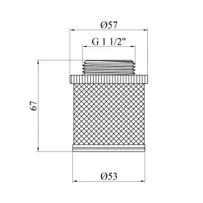 Сітка для зворотнього клапана Karro 1 1/2" нержавіюча сталь KR-6122 №2