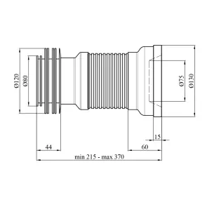 Гофра для унитаза Agua GAC41 110х410 мм для чугунной канализации. №2