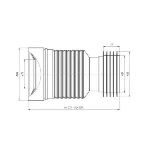 Гофра для унитаза ANIplast D-110 мм 230-500 мм К828 №2