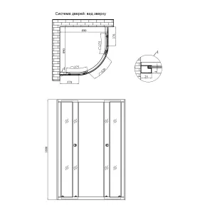 Душова кабіна Agua Cascad - S.D.90x90 см (без піддона) №2