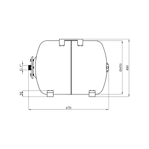Гидроаккумулятор Pumpman COS горизонтальный 100 л №2