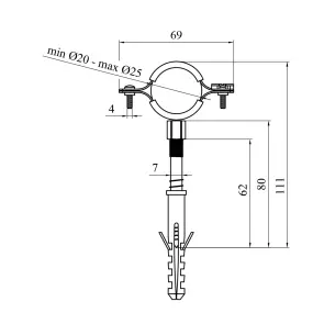 Хомут зі шпилькою в зборі Karro 1/2" 20-25 мм металевий №2