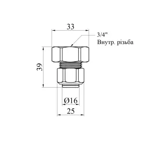 Муфта металлопластиковая Karro 16х3/4" РО никелированная KR-0521 №2