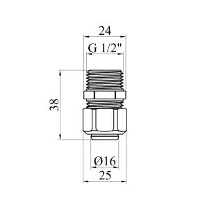 Муфта металопластикова Karro 16х1/2" РЗ нікельована KR-0510 №2