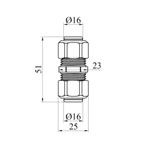 Муфта металлопластиковая Karro 16х16 никелированная KR-0530 №2