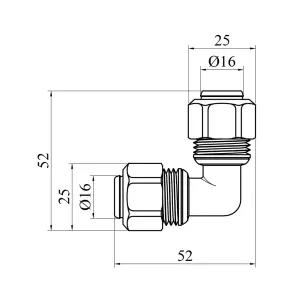 Колено металлопластиковое Karro 16x16 никелированное KR-0630 №2