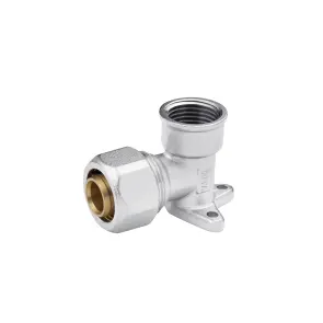 Колено настенное металлопластиковое Karro 20x1/2" РО никелированное KR-0821 №1