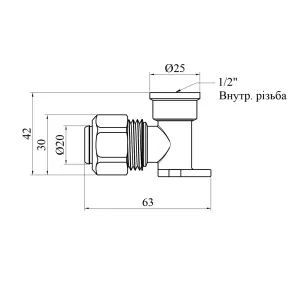 Колено настенное металлопластиковое Karro 20x1/2" РО никелированное KR-0821 №2