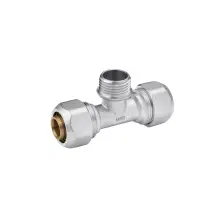 Тройник металлопластиковый Karro 20х1/2"х20 РЗ никелированный KR-0711