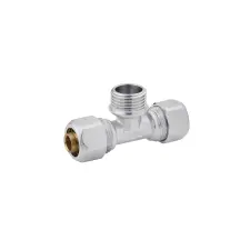 Тройник металлопластиковый Karro 16х1/2"х16 РЗ никелированный KR-0710