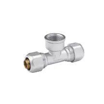 Тройник металлопластиковый Karro 16х1/2"х16 РО никелированный KR-0720