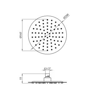 Лійка для верхнього душу Kroner KRP Edelstahl Klassisch - ESG703-20 №2