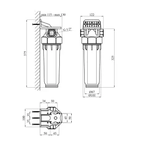 Фільтр магістральний в зборі Baux 1/2" №2