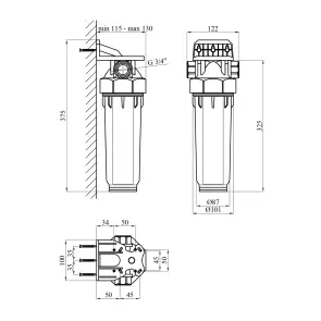 Фільтр магістральний в зборі Baux 3/4" №2