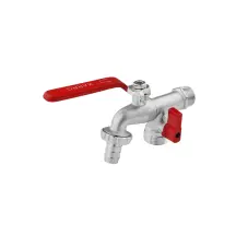 Кран для полива Karro на 2 выхода 1/2"x3/4" PN40 никелированный KR-12014