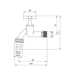 Кран для поливу Karro 1/2" PN40 нікельований KR-02117 №2
