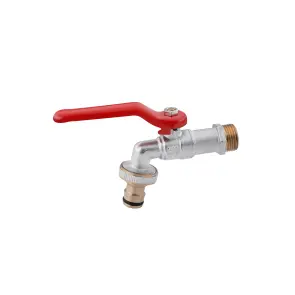 Кран для поливу Karro 1/2" PN40 з латунним з'єднанням для шлангу, нікельований KR-2001А №1