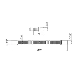 Шланг зливний для пральної машини Kroner KRP - DR250 250 см №2