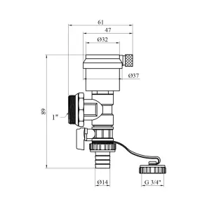 Зливна група для колектора Karro 1" РЗ нікельована KR-1129 №2