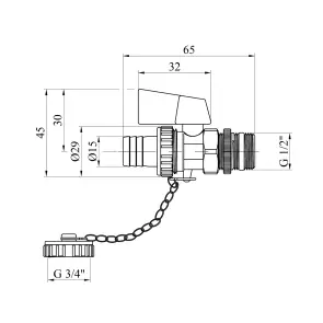 Зливний кран Karro 1/2" РЗ латунний KR-11704 №2