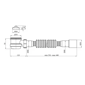 Сифон для душового піддона Agua ST01 1 1/2"х40/50 мм низький з випуском №2