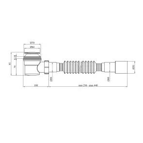 Сифон для душового піддона Agua ST08 1 1/2''х65 мм з системою Сlick-Сlack №2